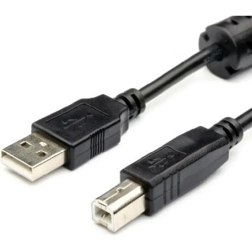 Кабель Atcom USB - USB Type-B V 2.0 (M/M), 1.5 м, ферит, Black (5474)