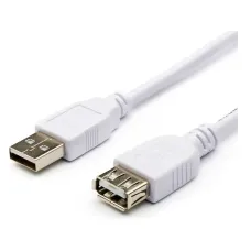 Кабель Atcom USB - USB V 2.0 (M/F), 0.8 м, White (3788)
