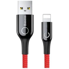 Кабель Baseus C-shaped Light Intelligent Power-Off USB - Lightning, 2.4A, 1м Red (CALCD-09)