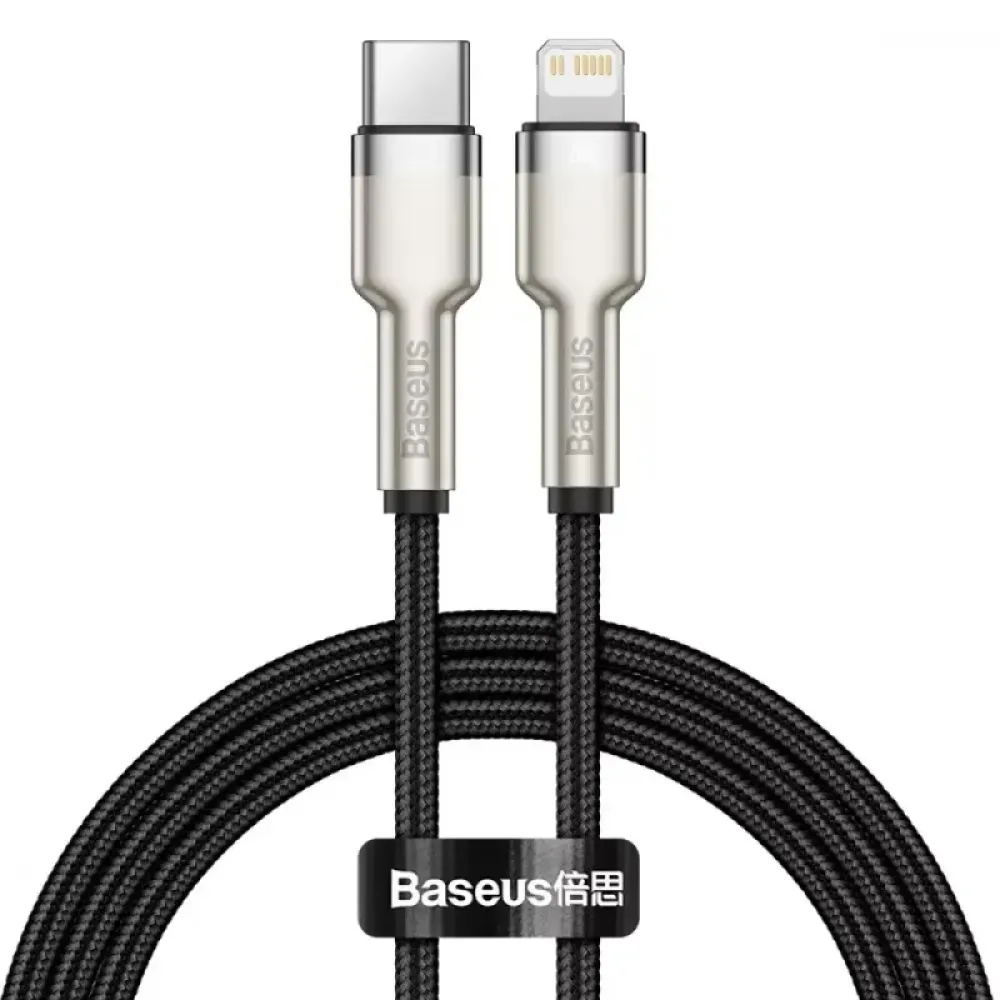Кабель Baseus Cafule Metal USB Type-C-Lightning, 20W, 1м Black