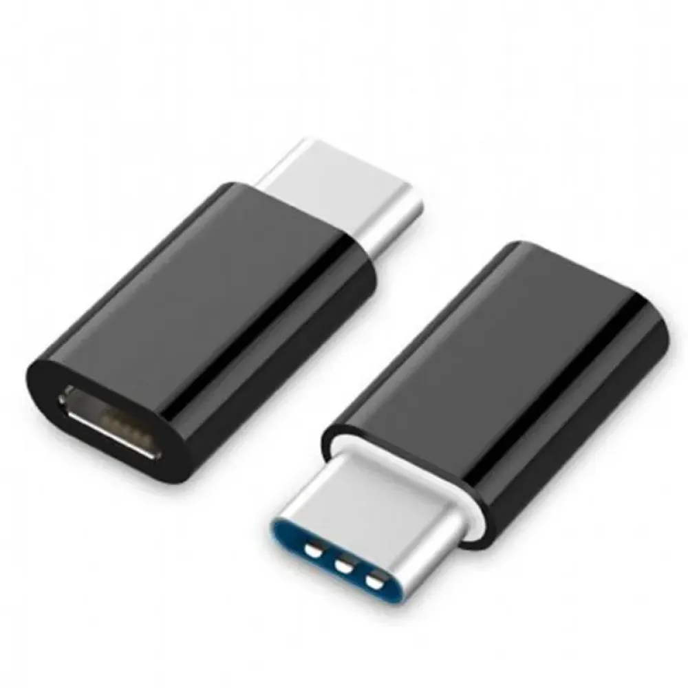 Адаптер Cablexpert micro USB - USB Type-C (F/M), Black