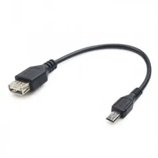 Кабель Cablexpert USB - micro USB (F/M), 0.15 м, чорний (A-OTG-AFBM-03)