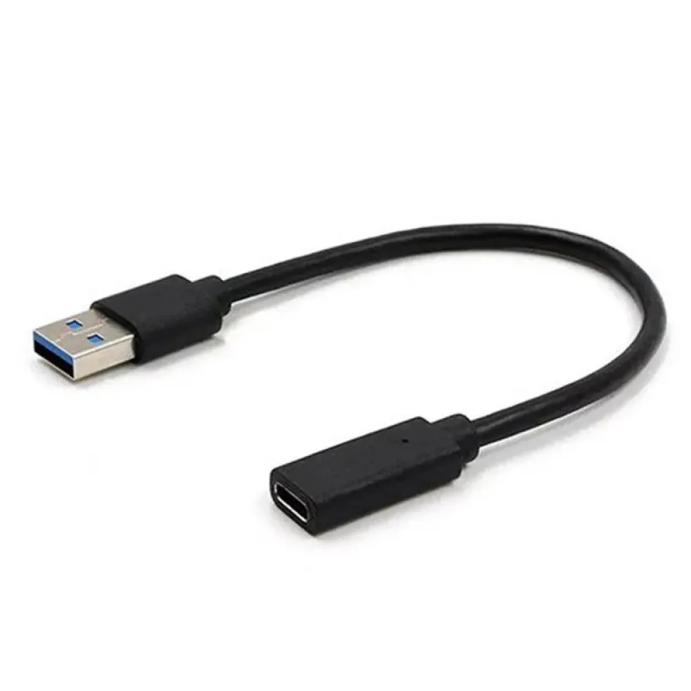 Адаптер Cablexpert USB - USB Type-C V 3.0 (M/F), 0.1 м, Black