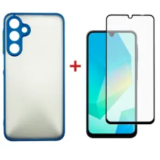 Чохол-накладка Dengos Matt для Samsung Galaxy A16 SM-A165 Blue (DG-KM-118) + захисне скло