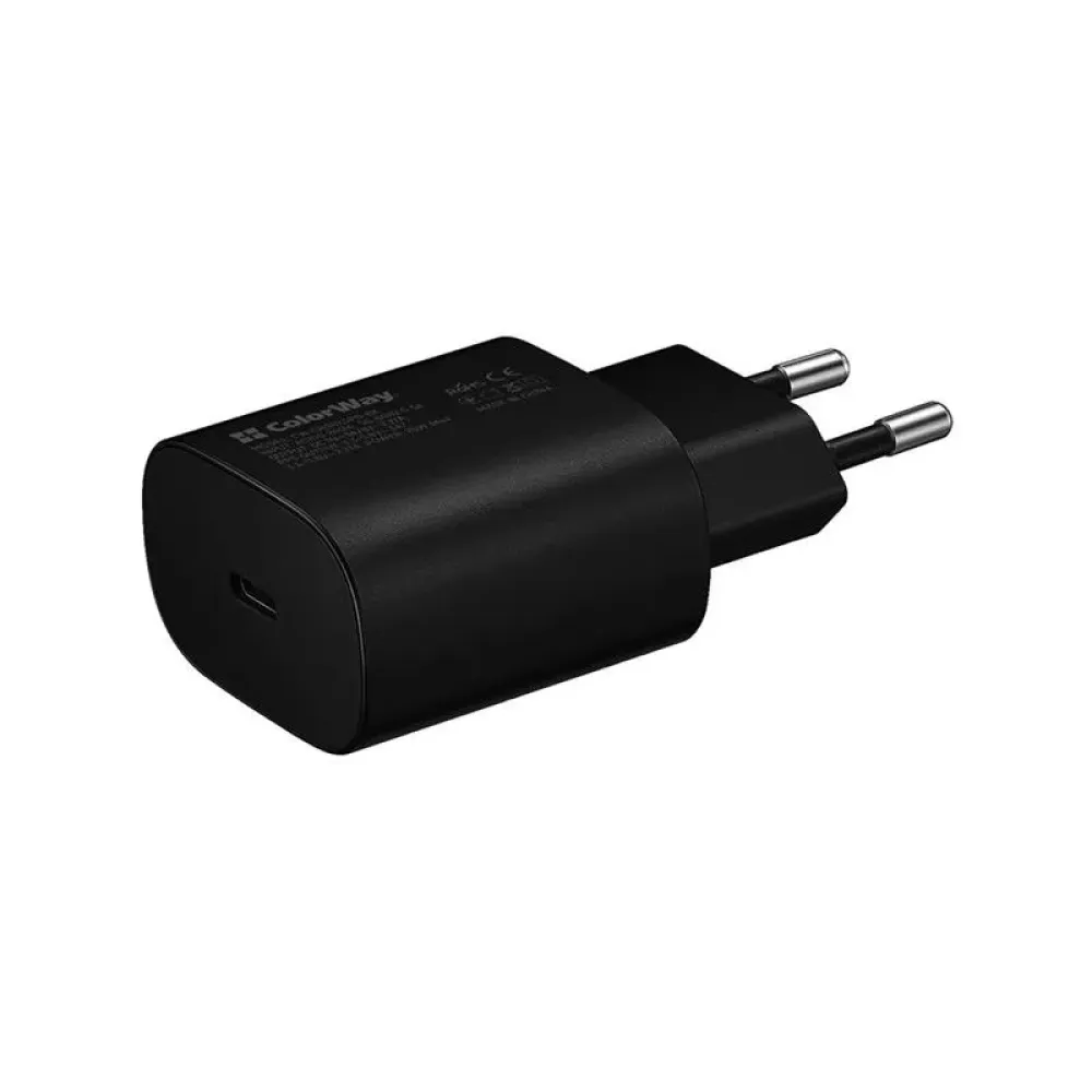 Мережевий зарядний пристрій ColorWay Power Delivery Port PPS (1USB-Cx3A) (25W) Black