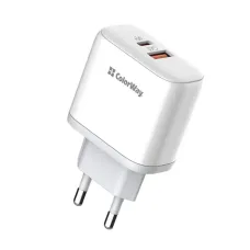 Мережевий зарядний пристрій ColorWay Power Delivery Port PPS USB (Type-C PD + USB QC3.0) (45W) White