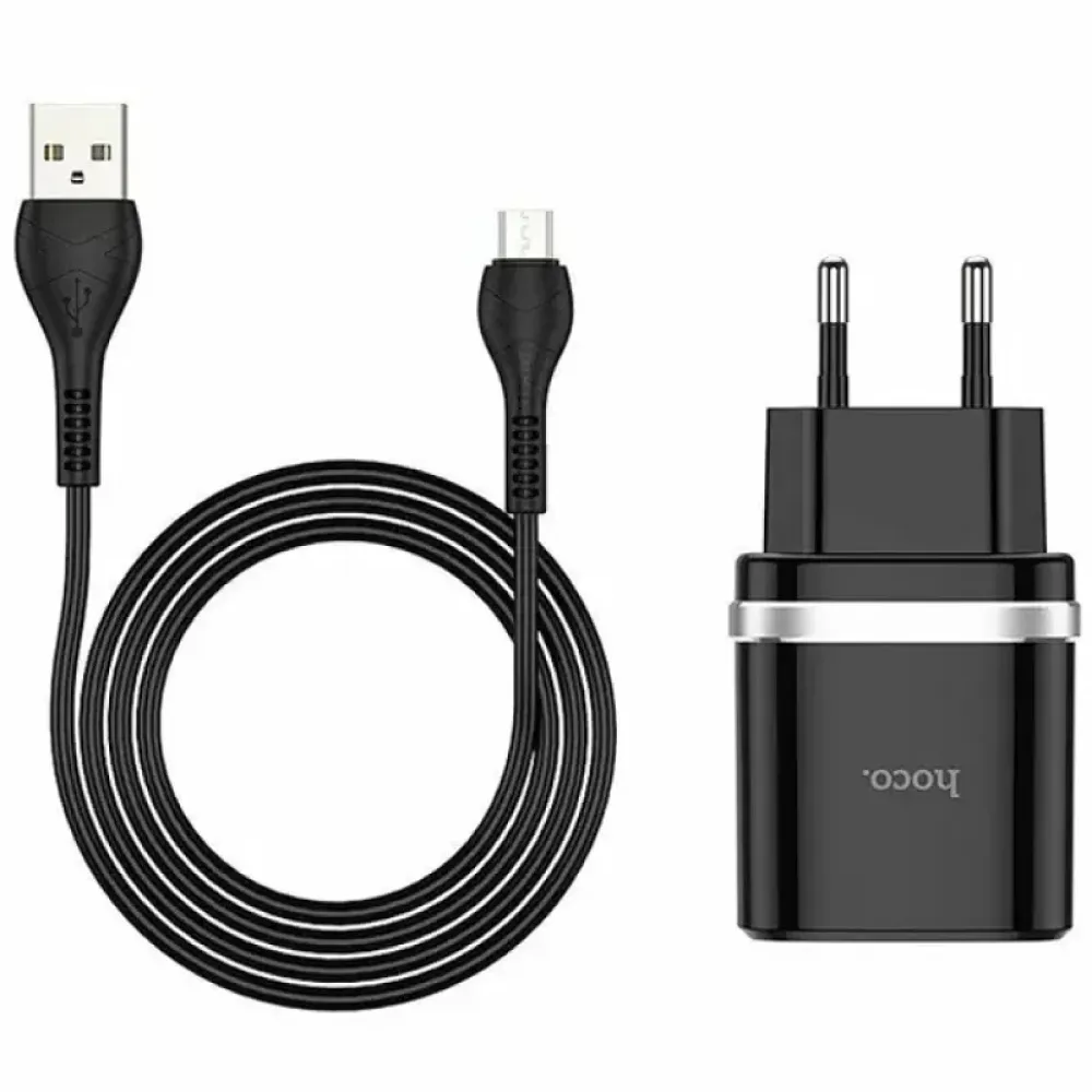 Мережевий зарядний пристрій Hoco C12Q (1USB, 3А) QC3.0 Black