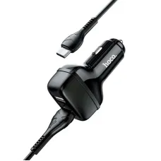 Автомобільний зарядний пристрій Hoco N5 (2USB 2.4А) Black (S25713) + кабель Type-C