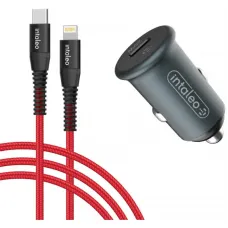 Автомобільний зарядний пристрій Intaleo CCGQPD120L (USB, 3A) Grey + кабель Lightning