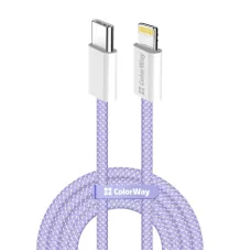 Кабель ColorWay Lightning + USB Type-C (M/M), 3.0 А, 1 м, Purple (CW-CBPDCL061-PU)