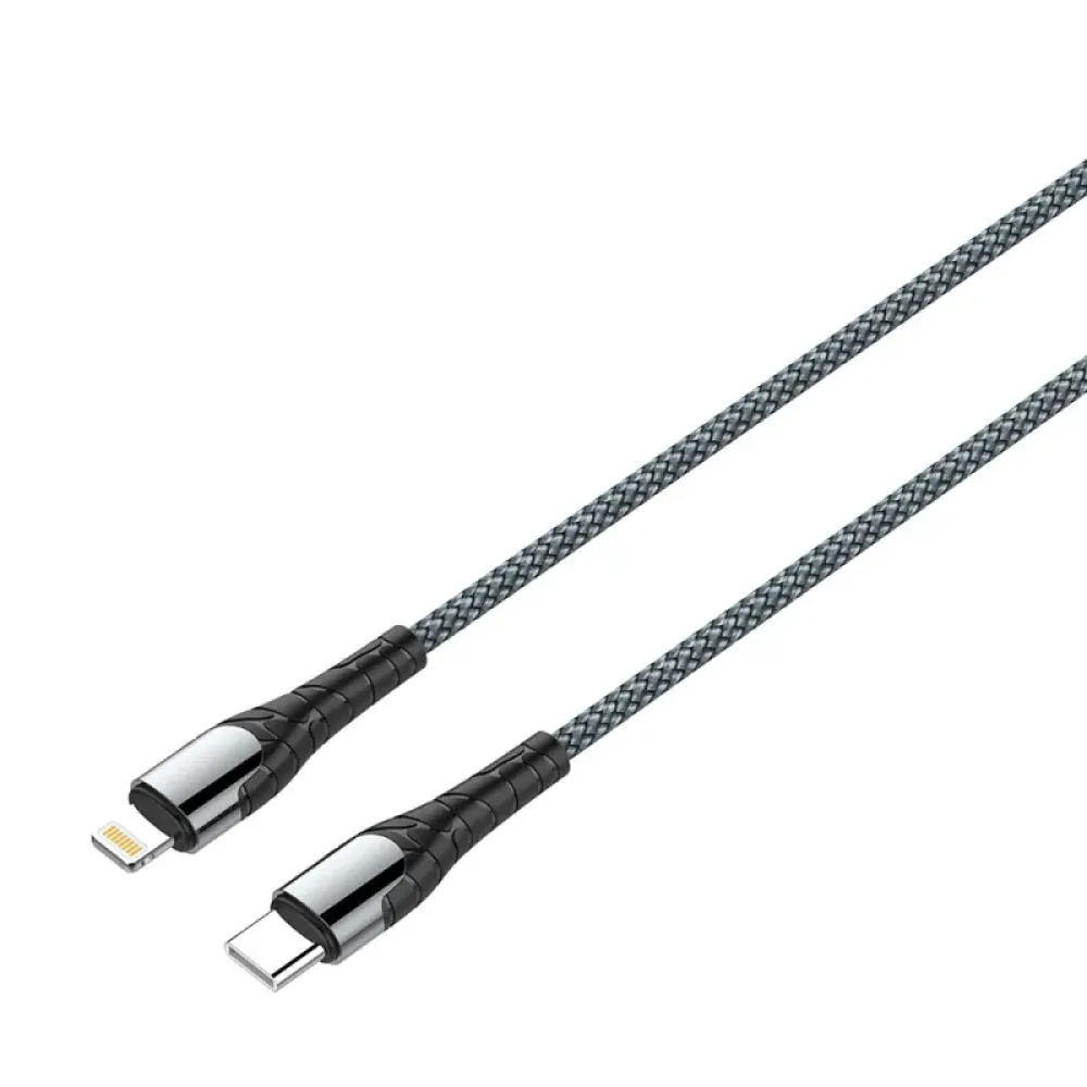 Кабель ColorWay USB-C-Lightning, PD Fast Charging, 3.0А, 1м, Grey