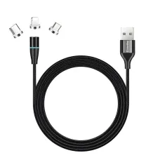Кабель ColorWay USB - Lightning + micro USB + USB Type-C (M/M), Magnetic Data/Quick Charge, 2.4 А