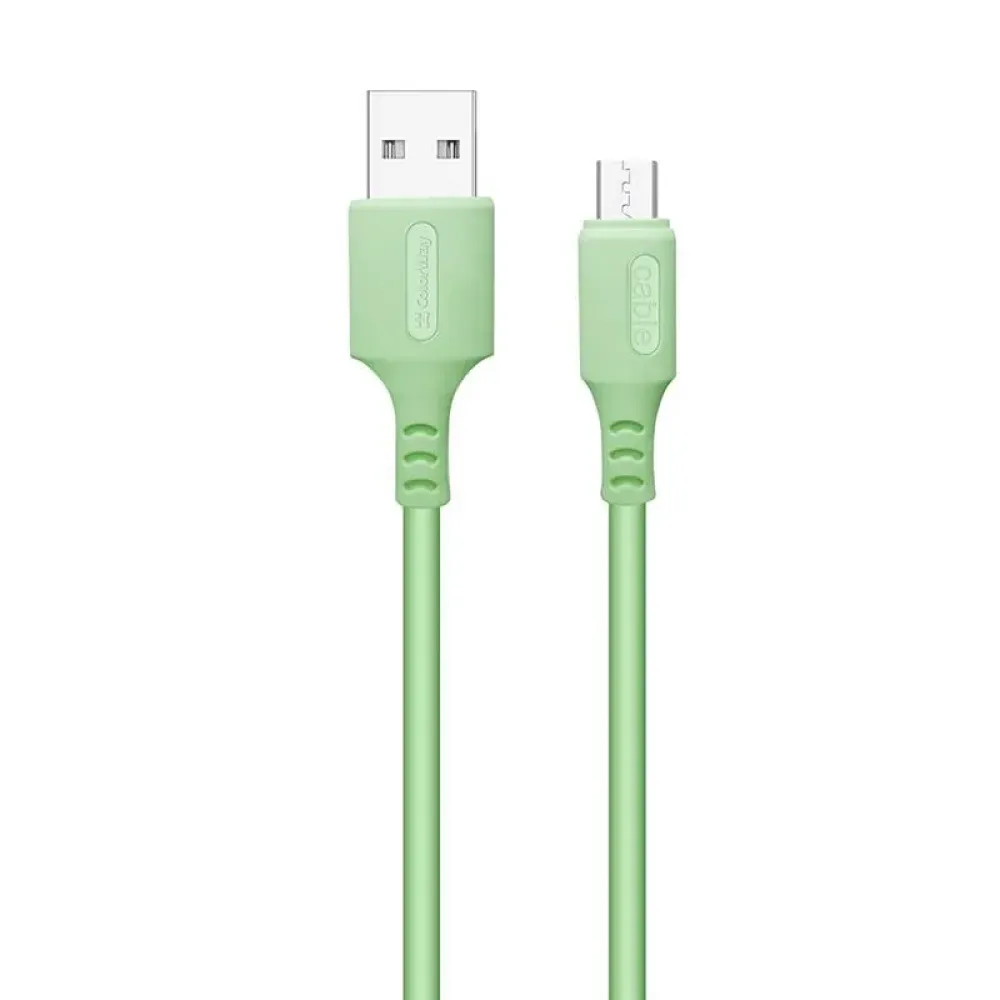 Кабель ColorWay USB - micro USB (M/M), soft silicone, 2.4 А, 1 м, Green (CW-CBUM042-GR)