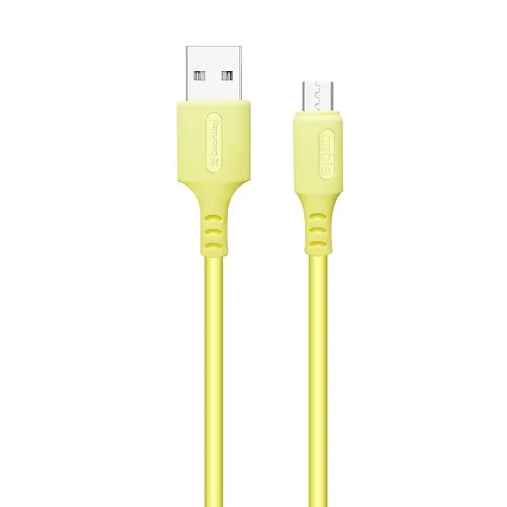 Кабель ColorWay USB - micro USB (M/M), soft silicone, 2.4 А, 1 м, Yellow