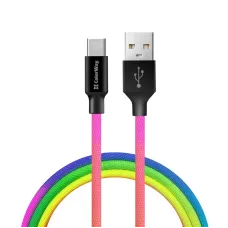 Кабель ColorWay USB - USB Type-C (M/M), 2.4 А, 1 м, Multicolor (CW-CBUC018-MC)