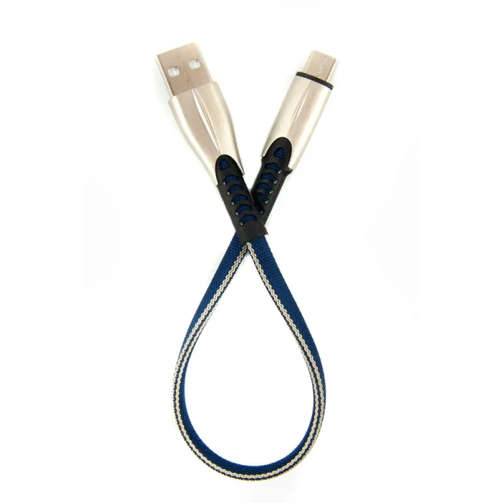 Кабель Dengos USB-USB Type-C 0.25м Blue (PLS-TC-SHRT-PLSK-BLUE)