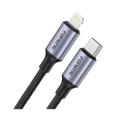 Кабель Foneng X95 Metal Head Braided Cable USB-C - Lightning PD20W, 1.2 м, Black (X95-CA-TCIP)