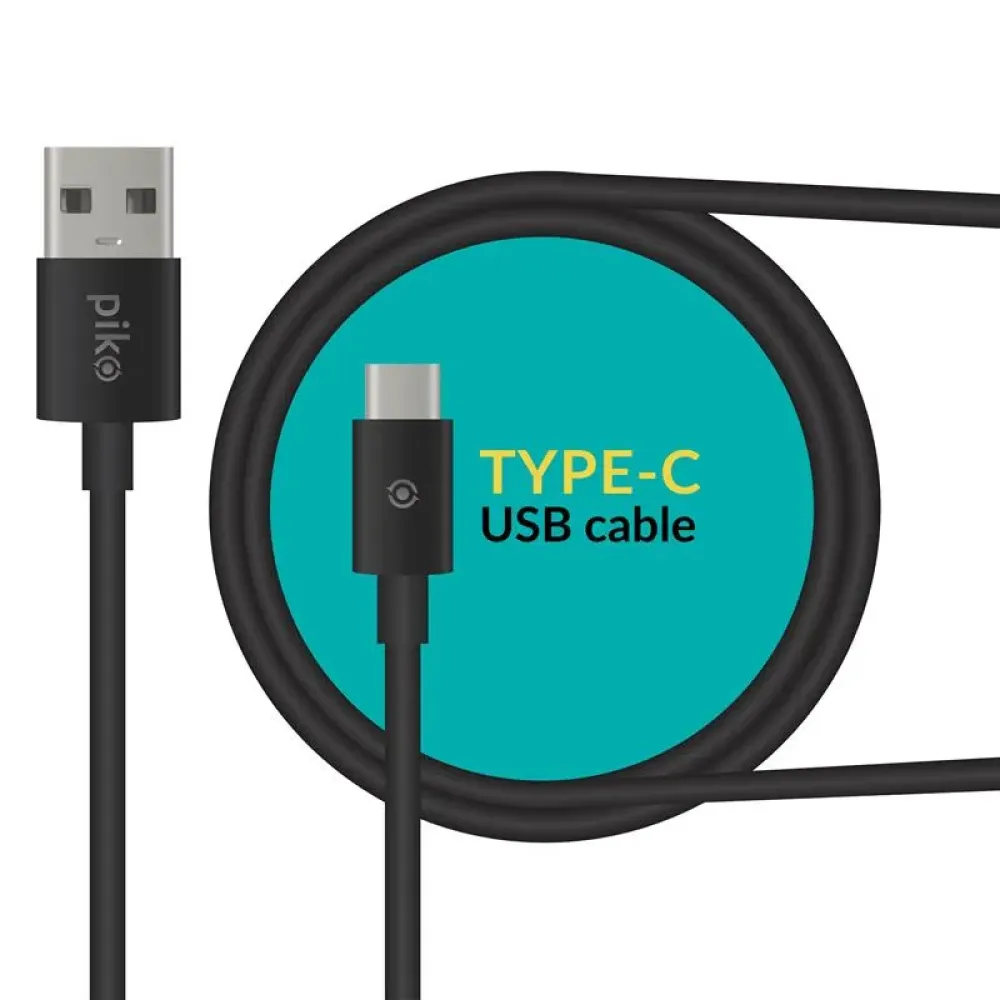 Кабель Piko CB-UT12 USB - USB Type-C (M/M), 2 м, Black