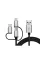 Кабель REAL-EL Premium 3in1 USB - Lightning + micro USB + USB Type-C (M/M), 1 м, чорний