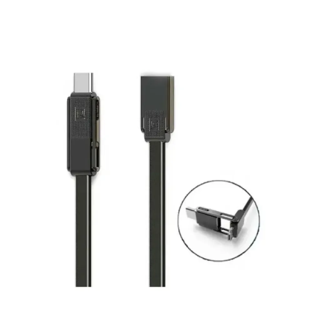 Кабель Remax RC-070th Gplex Lightning - micro USB + USB Type-C (F/M), 1 м, Dark Grey