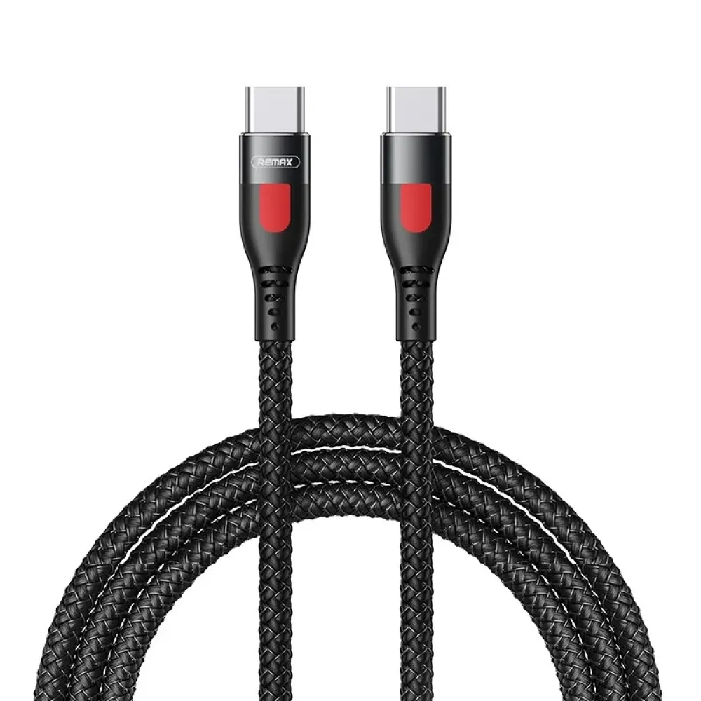 Кабель Remax RC-195CC Lesu USB Type-C - USB Type-C (M/M), PD 65W, 1 м, Black