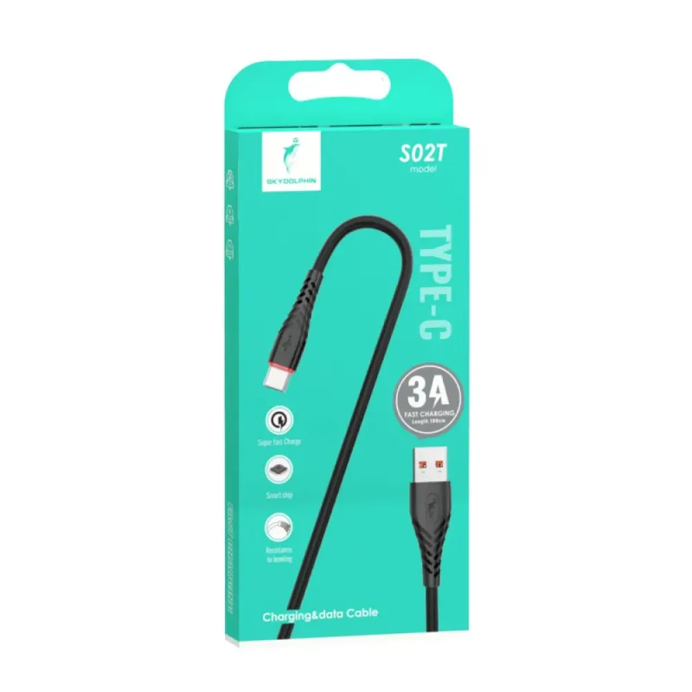 Кабель SkyDolphin S02T USB - USB Type-C (M/M), 1 м, Black
