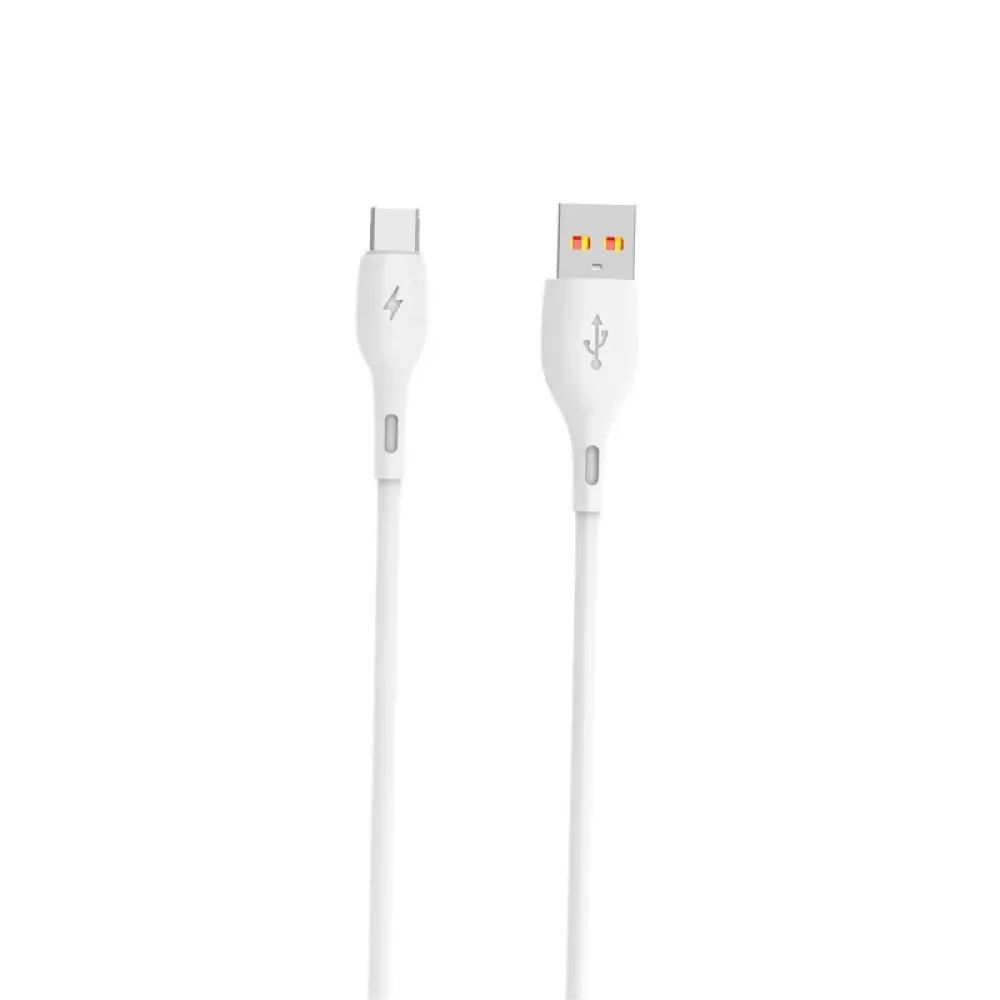 Кабель SkyDolphin S22T Soft Silicone USB - USB Type-C (M/M), 1 м, White