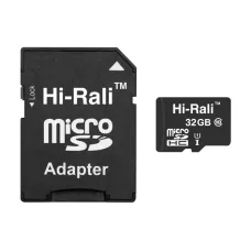 Карта пам`ятi MicroSDHC 32GB UHS-I Class 10 Hi-Rali + SD-adapter (HI-32GBSD10U1-01)