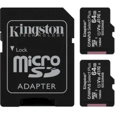 Карта пам`яті MicroSDXC 2x64GB UHS-I Class 10 Kingston Canvas Select Plus R100MB/s + SD-адаптер