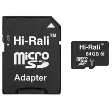 Карта пам`ятi MicroSDXC 64GB Class 10 Hi-Rali + SD-adapter (HI-64GBSDCL10-01)