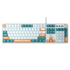 Клавіатура Aula Mechanical F2088 PRO White/Blue, plus 9 Orange keys KRGD blue (6948391234908)