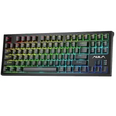Клавіатура Aula Mechanical F3032 Black keycaps, plus 21 Yellow keys KRGD red (6948391204673)
