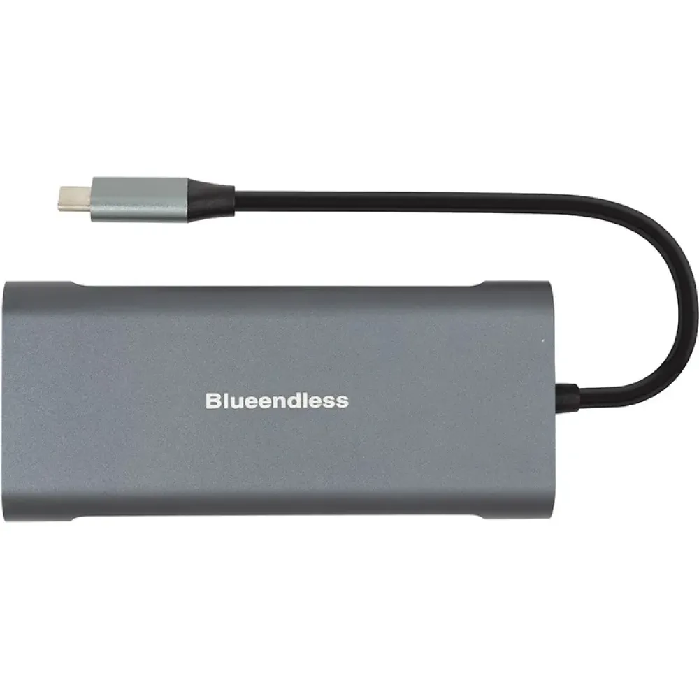 Концентратор USB Type-C PowerPlant CA913497 Grey