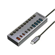 Концентратор USB Type-C Promate Gegahub-5G 10 in 1 Grey (gegahub-5g)