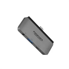 Концентратор USB Type-C Promate PadHub-Pro 4 in 1 Grey