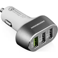 Автомобільний зарядний пристрій Modecom CU3-05 (3USBx2.4A) White (ZT-MC-CU3-05)