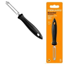 Овочечистка вертикальна Fiskars Essential, з рухомим лезом, 18.4см, нержавіюча сталь, пластик