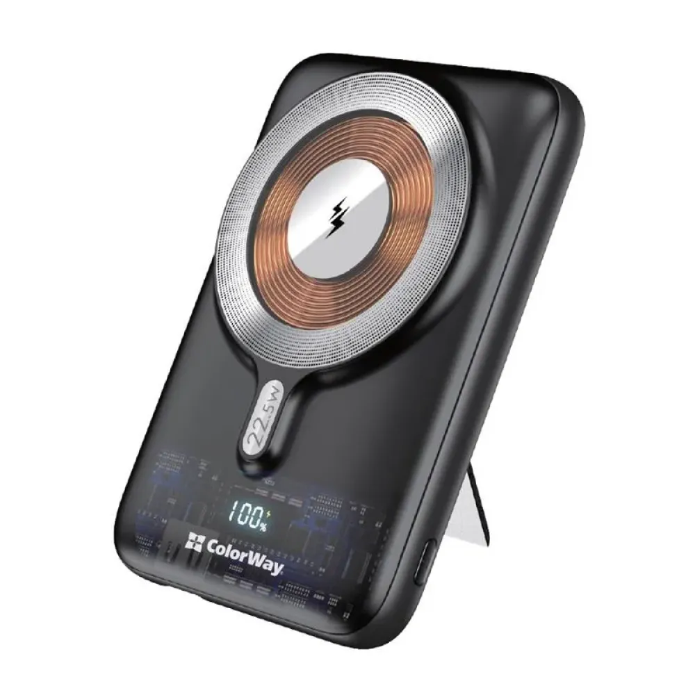 Повербанк ColorWay 15W MagSafe 10000mAh Black (CW-PB100LPA3BK-WPDD)