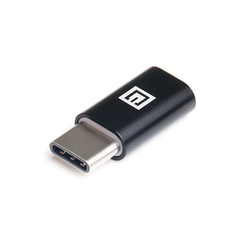 Адаптер REAL-EL micro USB - USB Type-C (F/M), Black