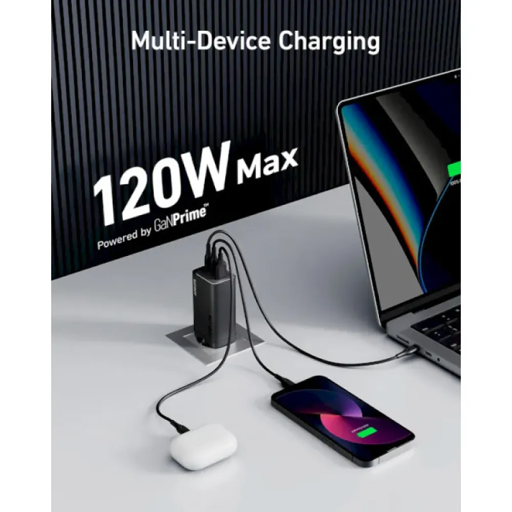 Мережевий зарядний пристрій Anker PowerPort 737 GaNPrime 120W