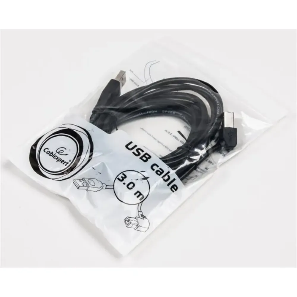 Cablexpert USB - USB Type-В V 2.0 (M/M), кутовий, 3 м