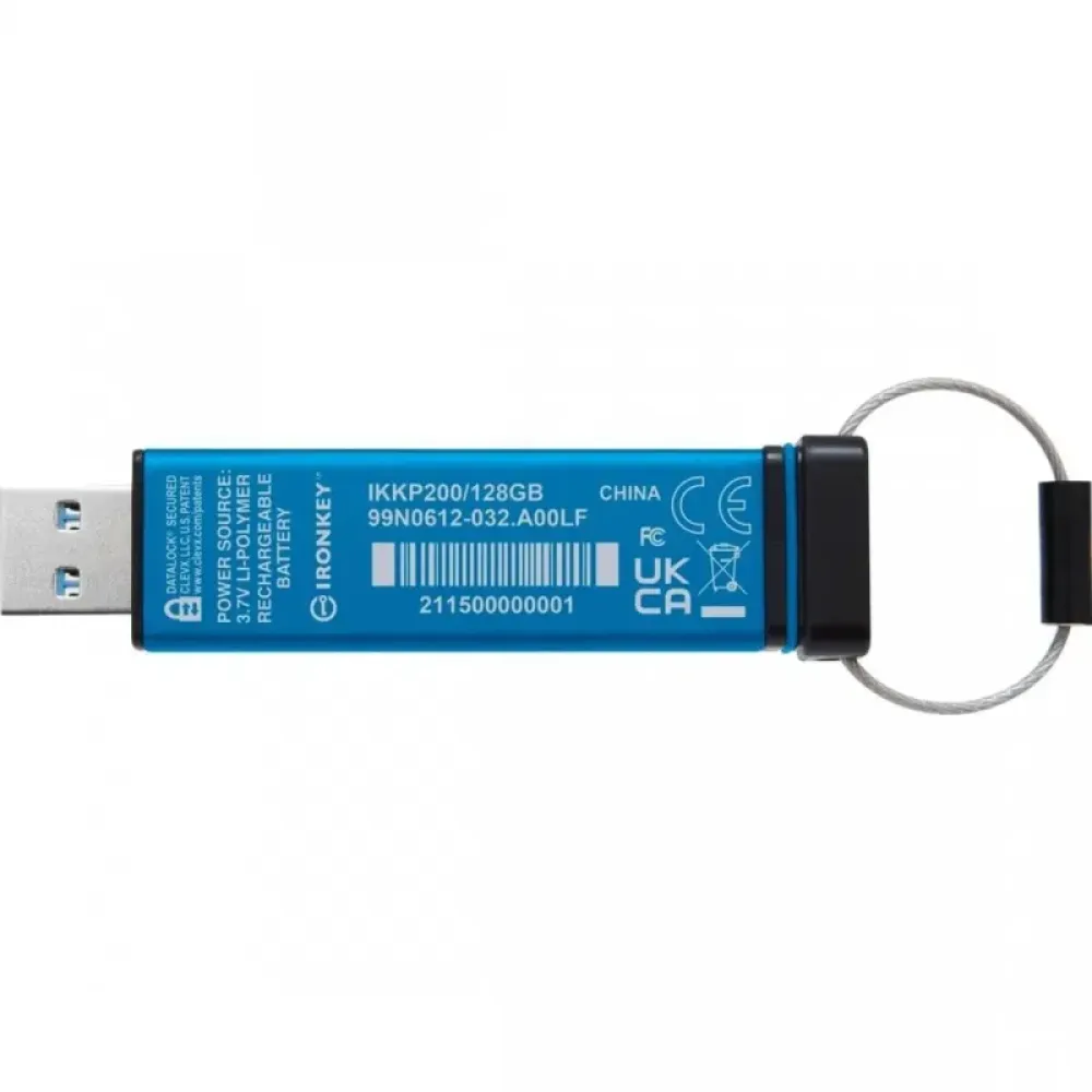 Флеш-накопичувач USB3.2 128GB Kingston IronKey Keypad 200 Type-A Blue