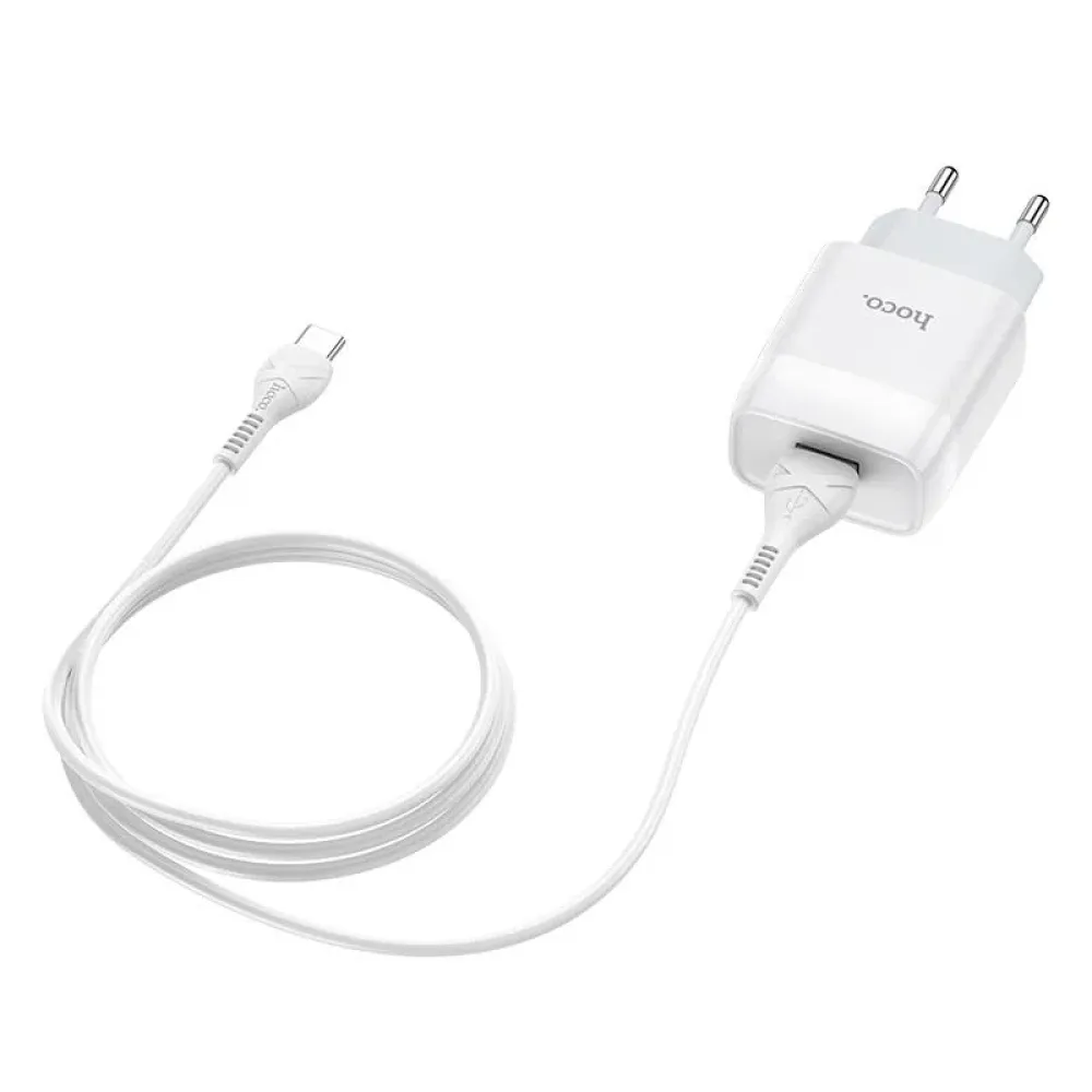 Зарядний пристрій Hoco C72A Glorious (1USB, 2.1А) White