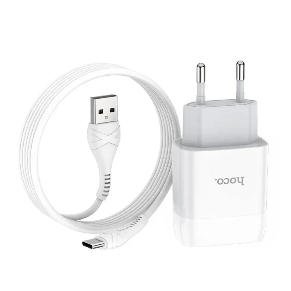 Зарядний пристрій Hoco C72A Glorious (1USB, 2.1А) White