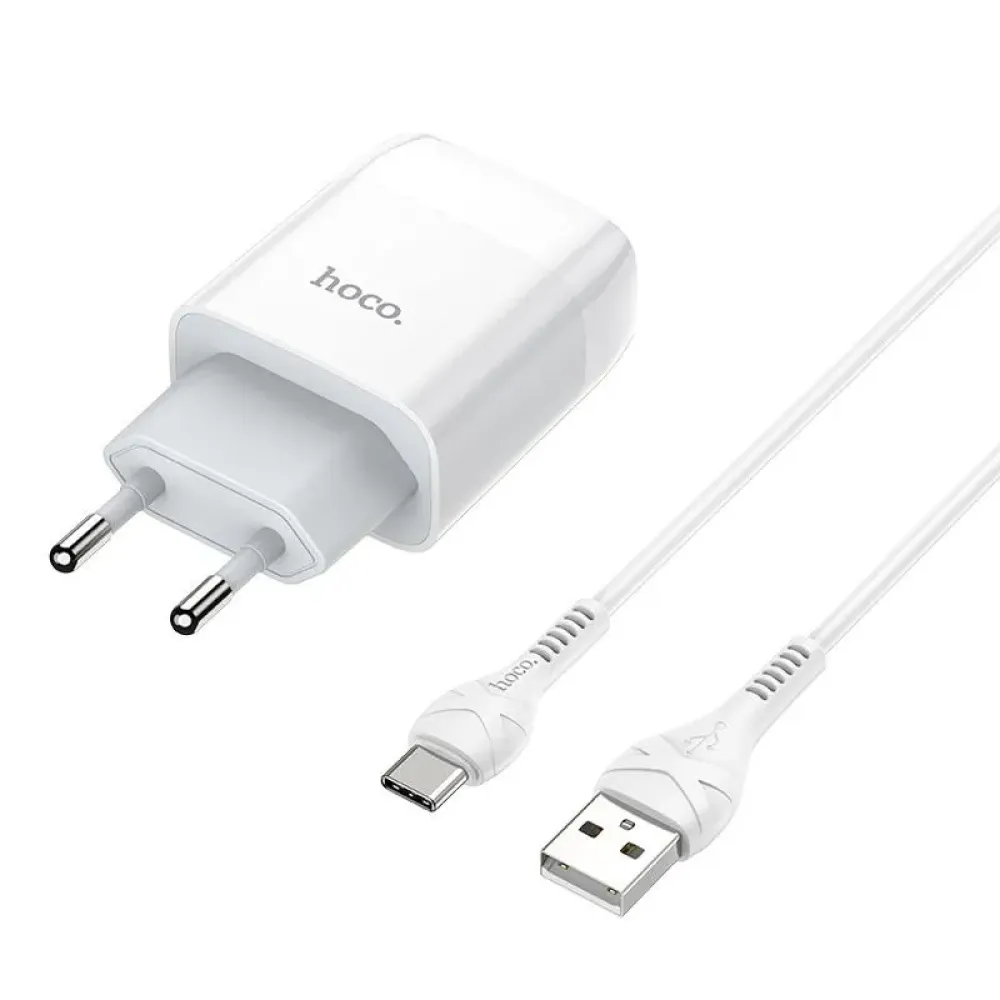 Зарядний пристрій Hoco C72A Glorious (1USB, 2.1А) White