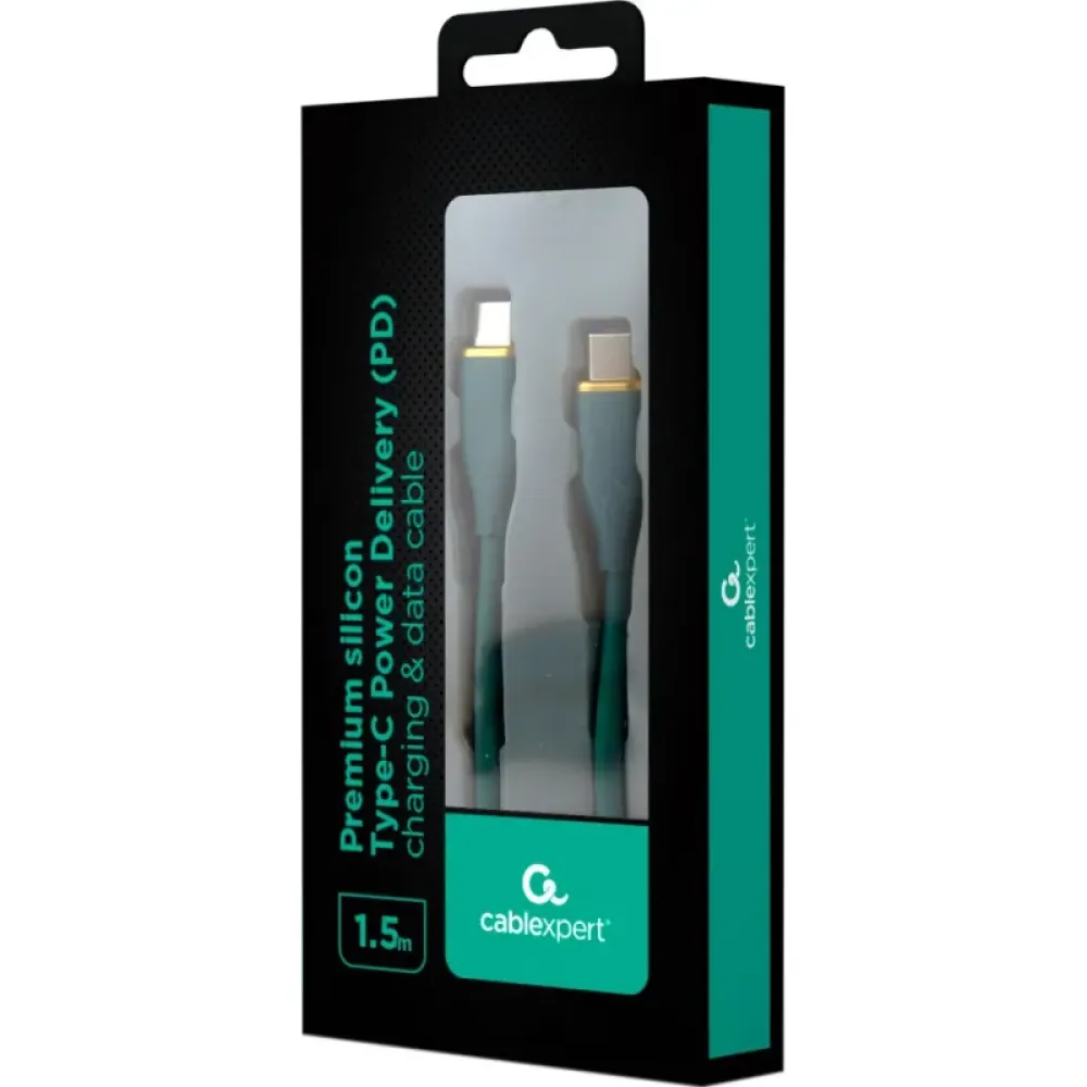 Cablexpert USB Type-C - USB Type-C (M/M), 3 A, 60 W, 1.5 м, Green (CC-USB2S-CMCM-1.5M-G)