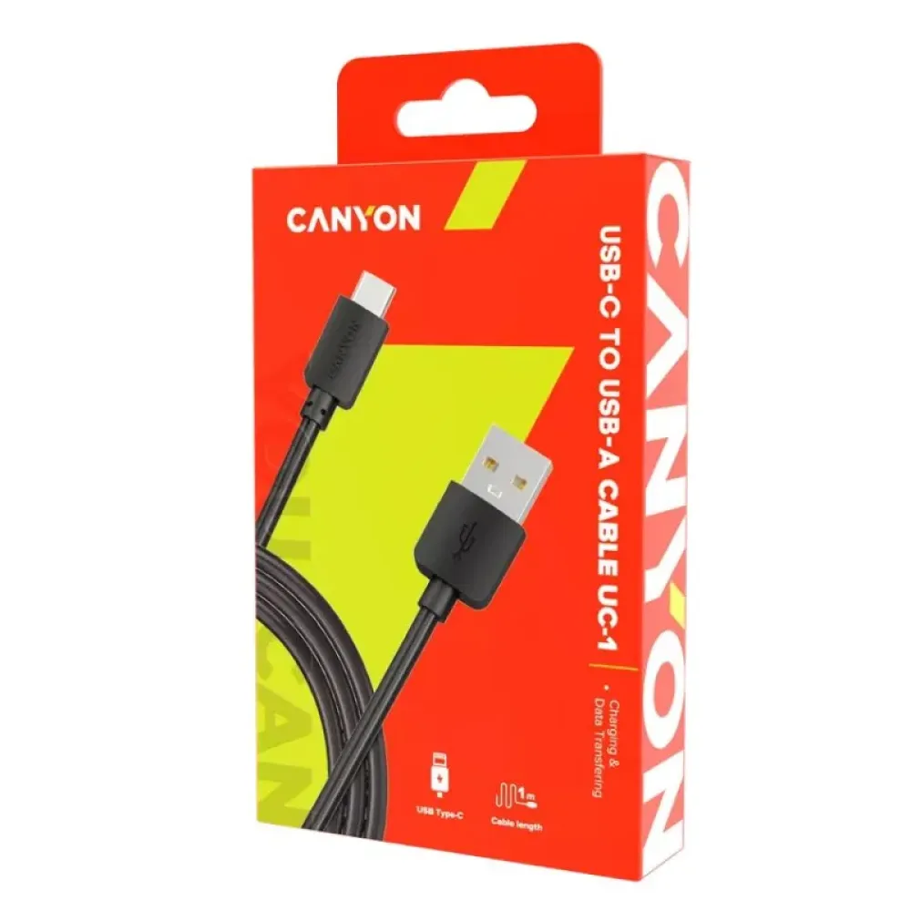Canyon USB - USB Type-C (M/M), 1 м, Black (CNE-USBC1B)
