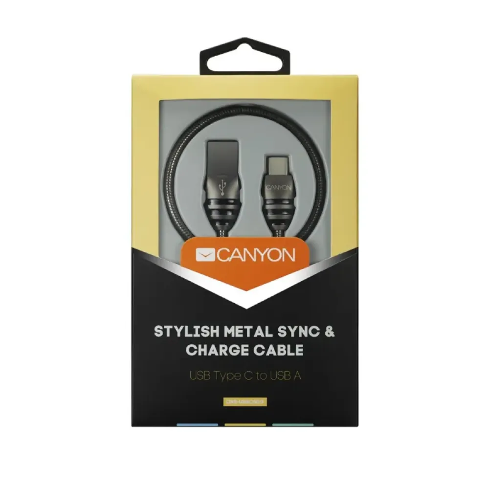Canyon USB - USB Type-C (M/M), 1 м, Dark Grey (CNS-USBC5DG)