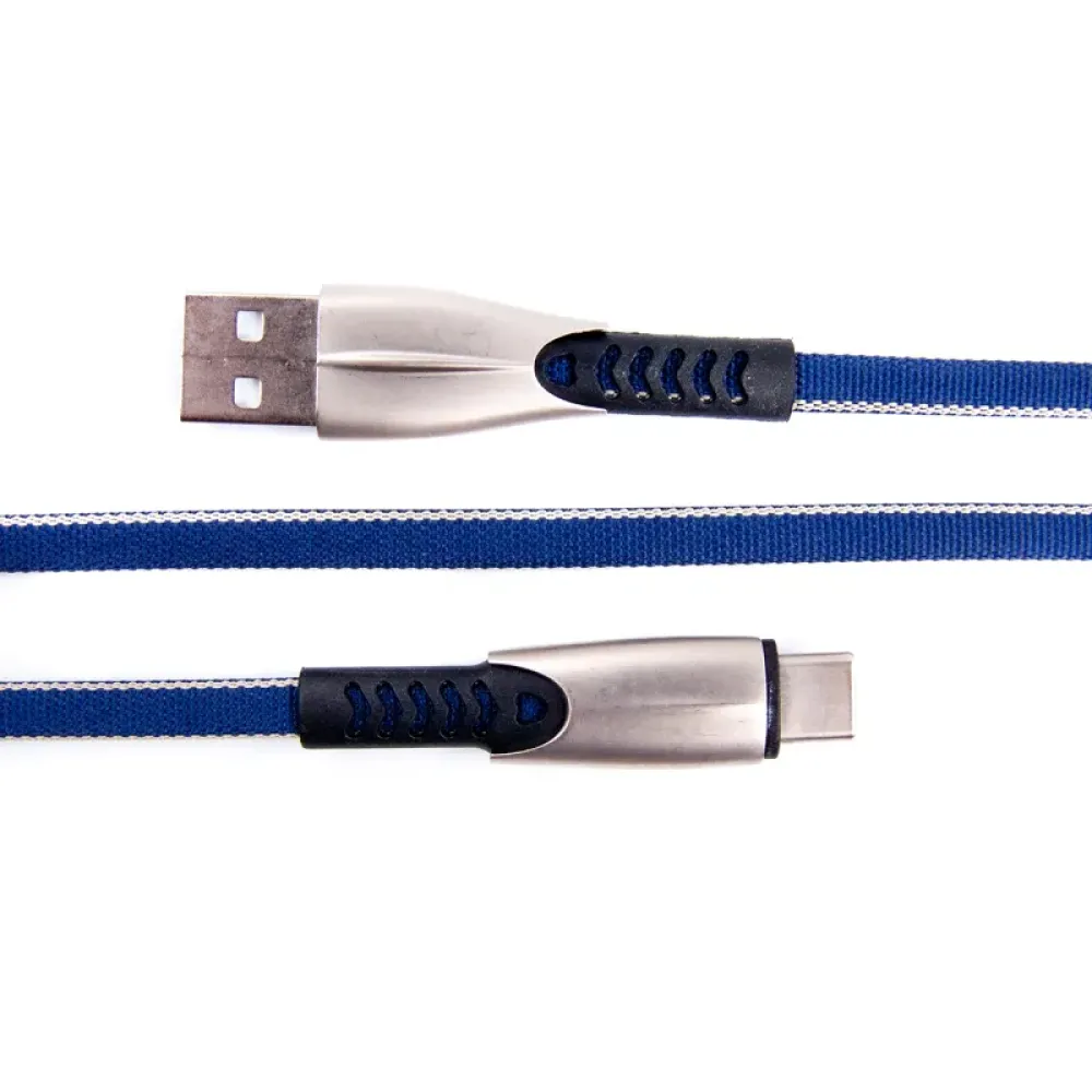 Кабель Dengos USB-USB Type-C 0.25м Blue (PLS-TC-SHRT-PLSK-BLUE)