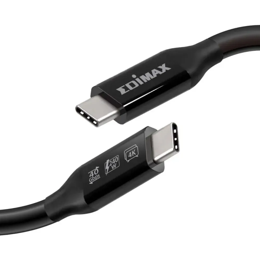 Кабель Edimax UC4 USB Type-C - USB Type-C (M/M), Thunderbolt 3, 0.5 м, Black